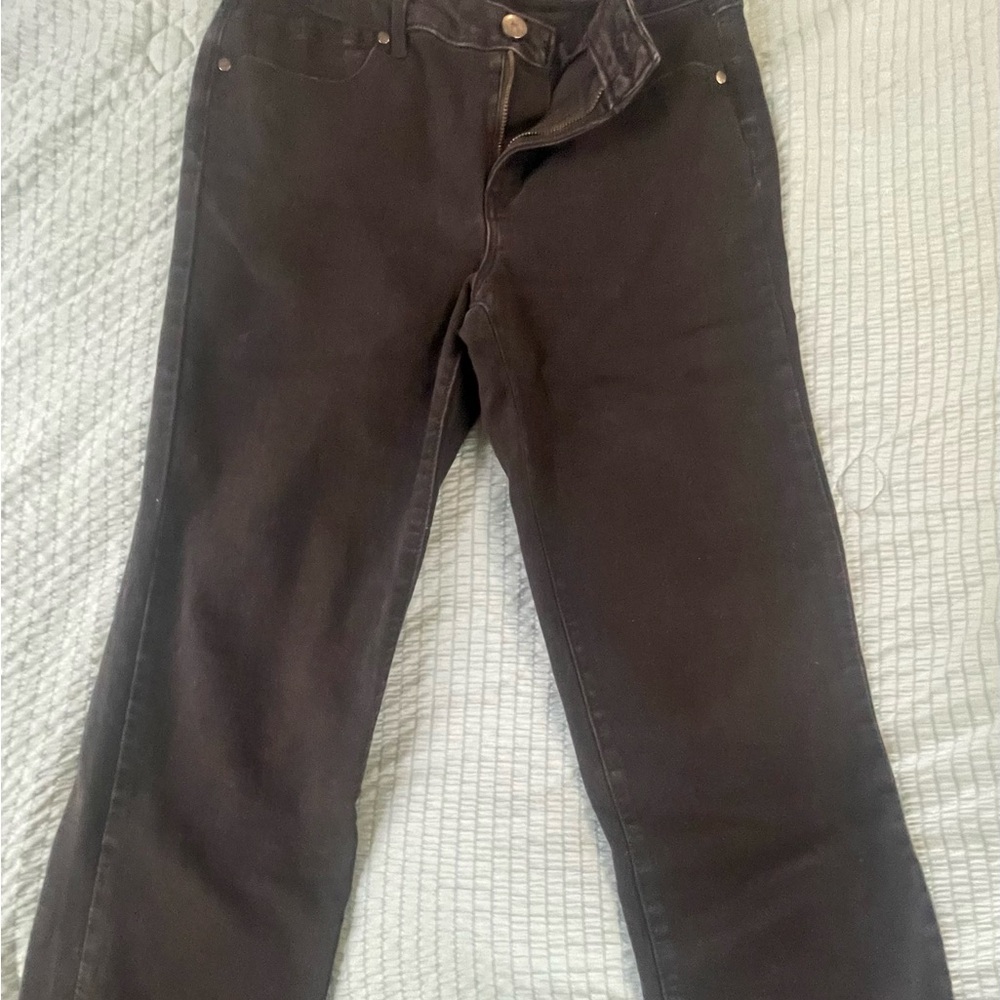 1822 Denim Black Jeans with Silver Button